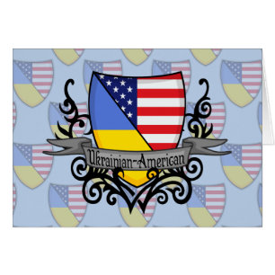 Bandera Ucraniano-Americana del escudo