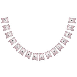 Bandera única de Bungalows con flores rosadas