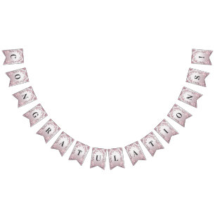 Bandera única de Bungalows con flores rosadas