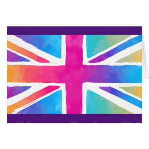Bandera Union Jack en acuarelas brillantes