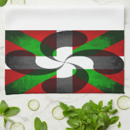Bandera vasca angustiada y toalla de cocina cruzad