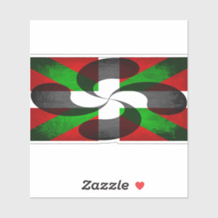Bandera vasca y Pegatina vinílico cruzado