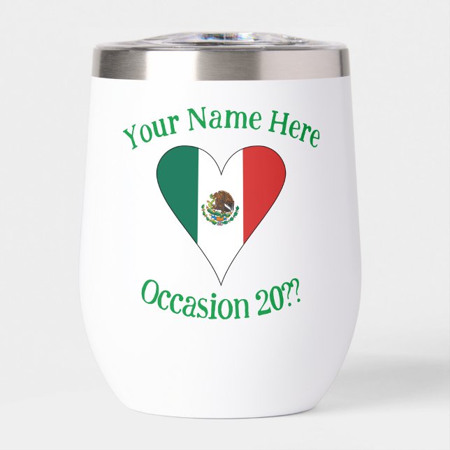 Bandera Verde del Corazón Mexicano con Texto Perso (Subido por el creador)