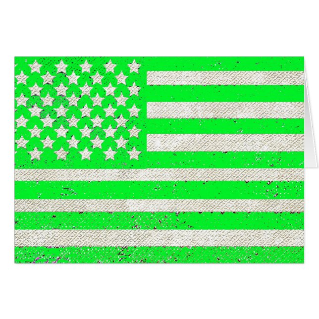 Bandera verde grunge norteamericana (Anverso (Horizontal))