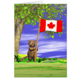 Bandera y castor canadiense