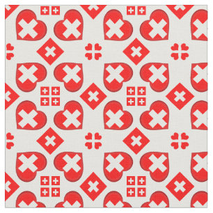 Bandera y corazón suizos, moda de tela suiza