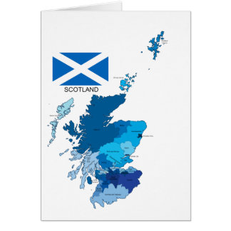 Bandera y mapa de Escocia