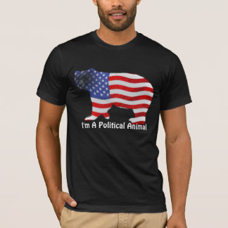 BANDERA Y OSO DE EE. UU.: camiseta de animales pol