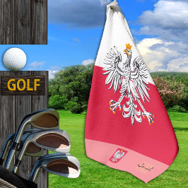Bandera y Polonia polacas, toalla de golf monogram