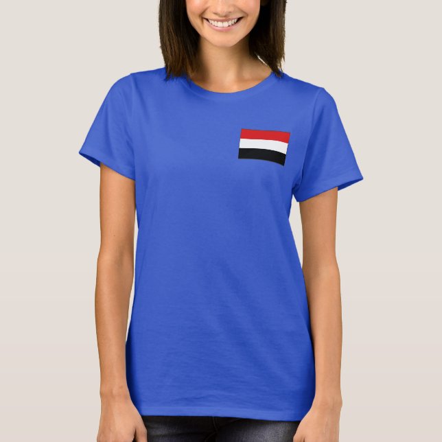 Bandera yemení y mapa de camiseta dk (Anverso)