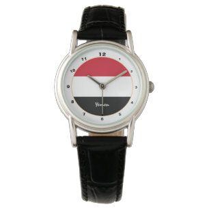 Bandera yemení y reloj de diseño/moda yemení