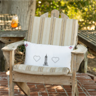 Banderas, corazones y almohada de construcción de 