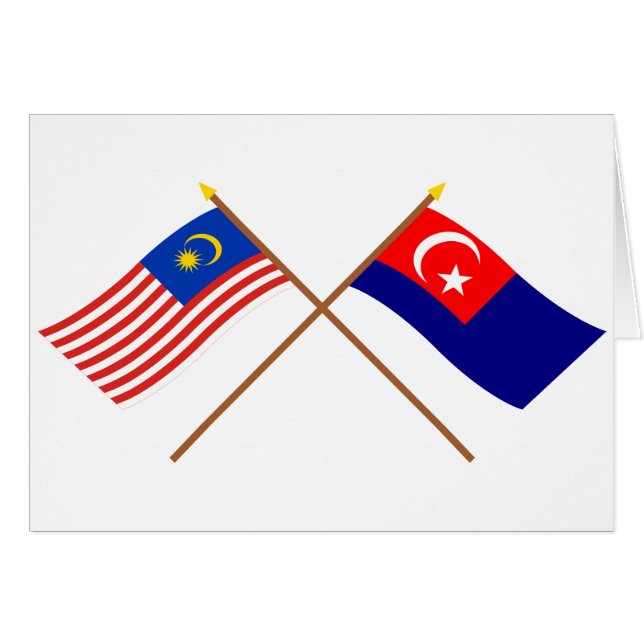 Banderas cruzadas de Malasia y de Johor (Anverso (Horizontal))