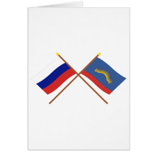 Banderas cruzadas de Rusia y de Murmansk Oblast