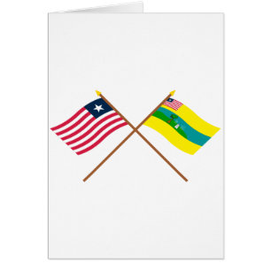 Banderas cruzadas del condado de Liberia y de