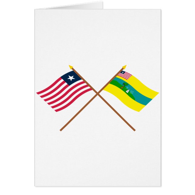 Banderas cruzadas del condado de Liberia y de (Frente)