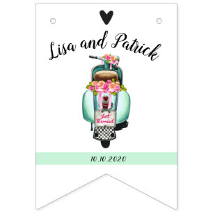 Banderas de agrupamiento de bodas de motocicletas