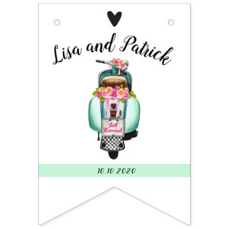 Banderas de agrupamiento de bodas de motocicletas 