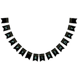 banderas de amarre de cumpleaños black Happy, purp