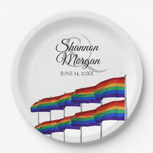 Banderas de Arcoíris Orgullo Gay Platos de Papel p