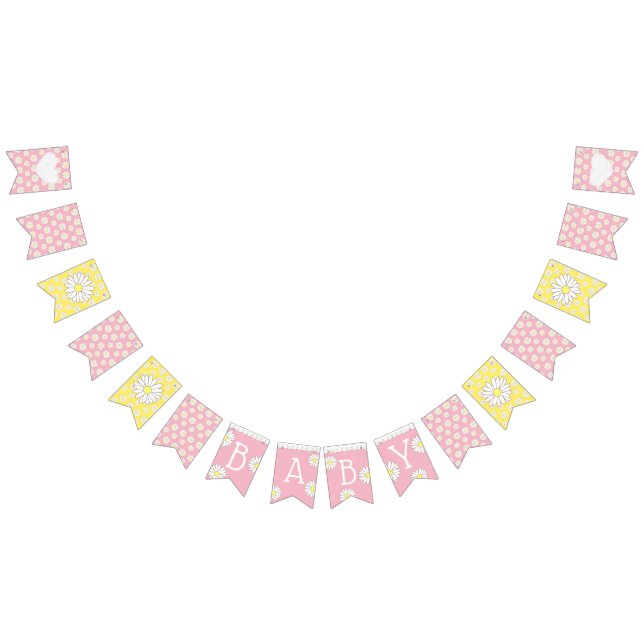 Banderas de Baby Shower temáticas de margaritas ro (Todo)