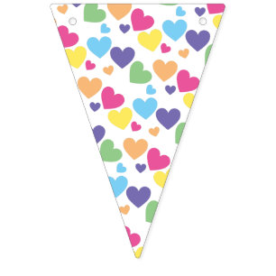 Banderas de banderín de fiesta de corazones de amo