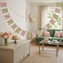 Banderas de banderines con rosas vintage shabby ch