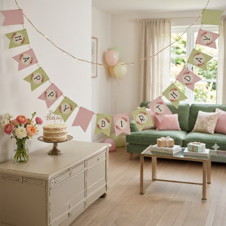 Banderas de banderines con rosas vintage shabby ch