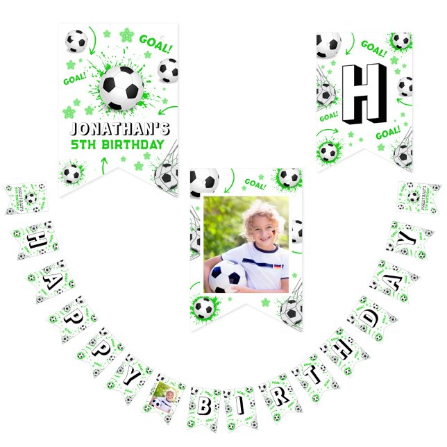 Banderas de banderines de cumpleaños de fútbol de  (Subido por el creador)