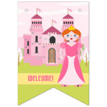 Banderas de banderines de cumpleaños de princesa r