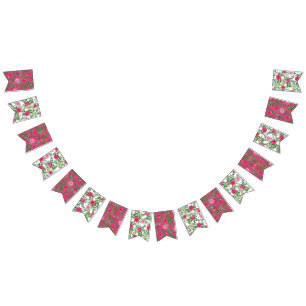 Banderas de Boda de flores rosadas brillantes