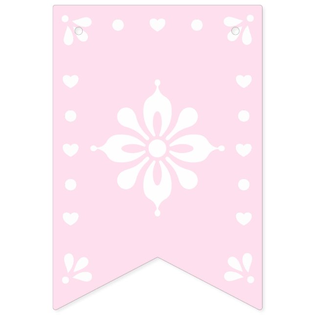 Banderas de bolsitas de Baby Shower rosadas Papel  (Segunda bandera)
