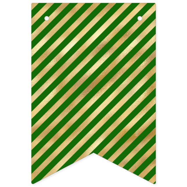 Banderas de Bungalows de bandas verdes y doradas (Primera bandera)