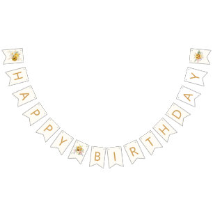 Banderas de Bunting Bee de Cumpleaños