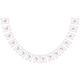 Banderas de Bunting Cute Cow Birthday