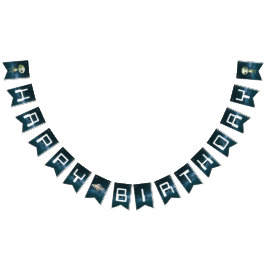 Banderas de Bunting de Alien Outer Space Happy Bir