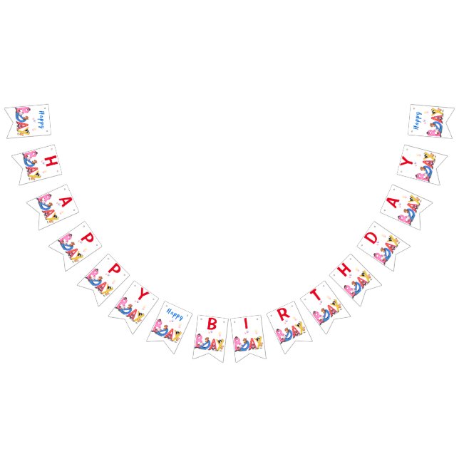 Banderas de Bunting de cumpleaños Fiesta de osos f (Todo)