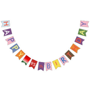 banderas de bunting de feliz 95 años