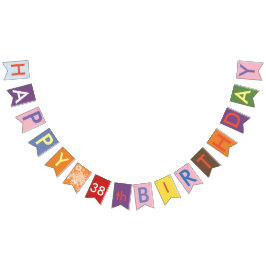 banderas de bunting de feliz cumpleaños número 38