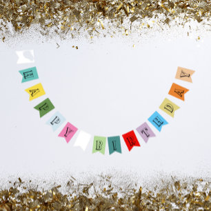 Banderas de Bunting de Fiesta de cumpleaños feliz 