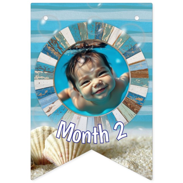 Banderas de Bunting de mes a mes de personalizable (Cuarta bandera)