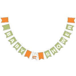 Banderas de Bunting de Woodland Fox Baby Shower