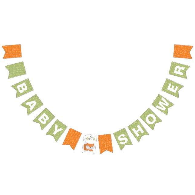 Banderas de Bunting de Woodland Fox Baby Shower (Todo)