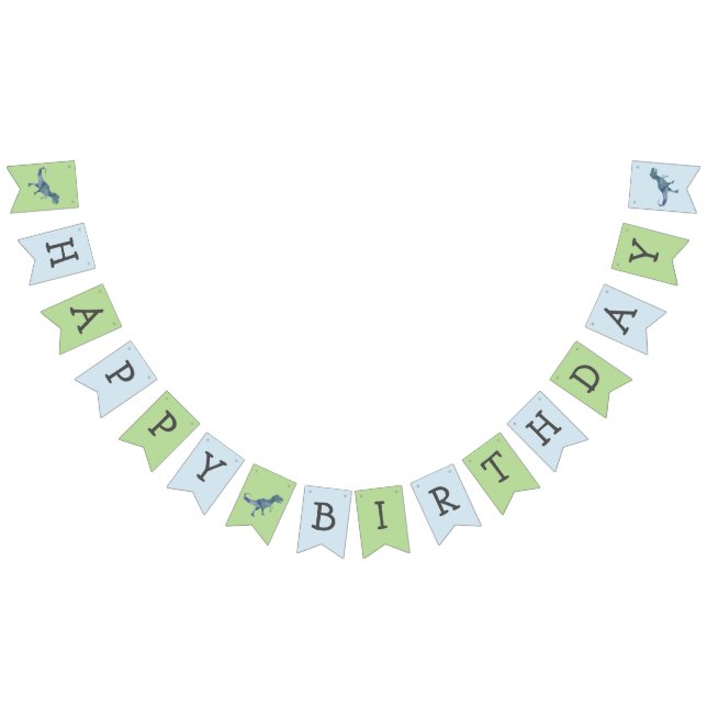 Banderas de Bunting Dinosaur Happy Birthday Trex (Todo)