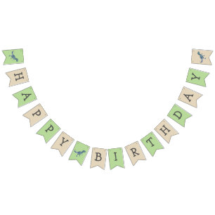 Banderas de Bunting Dinosaur Happy Birthday Trex