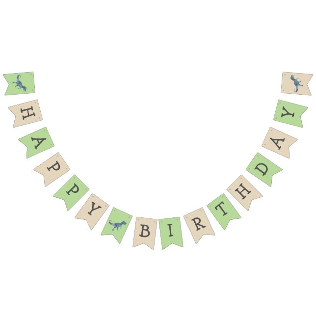 Banderas de Bunting Dinosaur Happy Birthday Trex (Todo)
