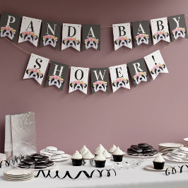 Banderas de Bunting Fiesta Cute Panda Baby Shower