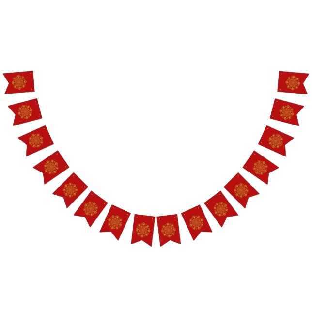 Banderas de Bunting inspiradas en el árabe rojo y  (Todo)