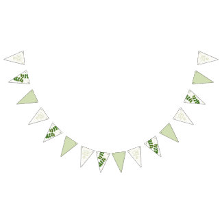 Banderas de bunting para fecha de boda verde chic