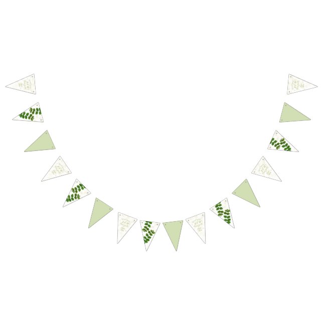 Banderas de bunting para fecha de boda verde chic (Todo)